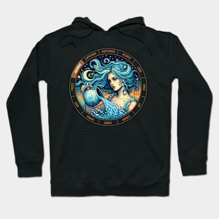 ZODIAC Aquarius - Astrological AQUARIUS - AQUARIUS - ZODIAC sign - Van Gogh style - 1 Hoodie